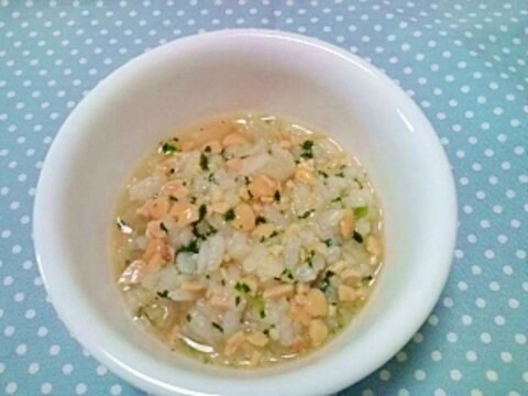 *離乳食*納豆と小松菜と大根のおかゆ